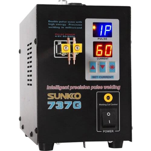 SUNKKO 737G battery spot welder 1.5kw precision pulse spot welder led light welding machine used 18650 battery pack spot welders