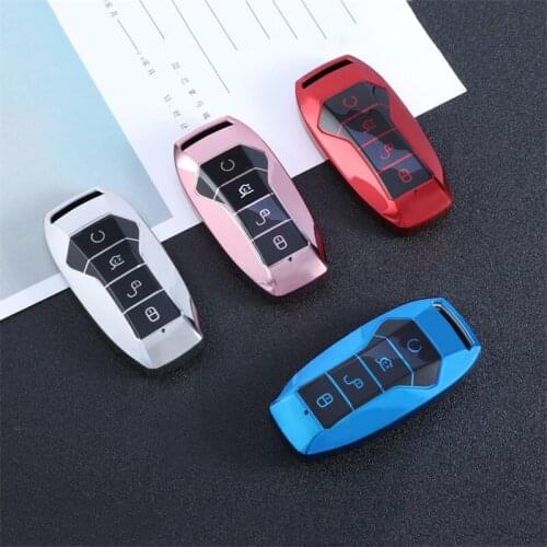 TPU Car Key Cover Protection For BYD Tang DM 2018 Full Cover Key Bag Auto Accessories Protection Keychain Keyring