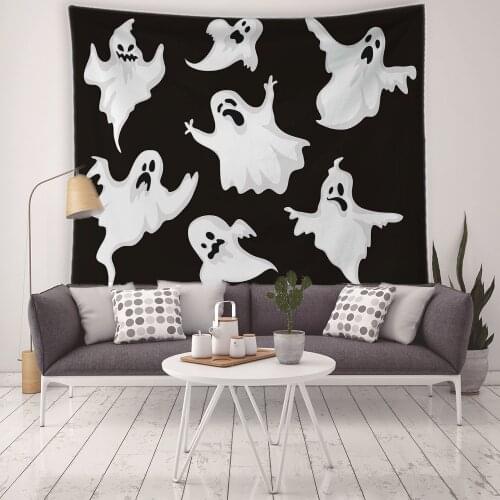 Halloween Decorations Ghost Witch Background Tapestries Bat Pumpkin Spider Banner Happy Halloween Inflatable Air Foil Balloons