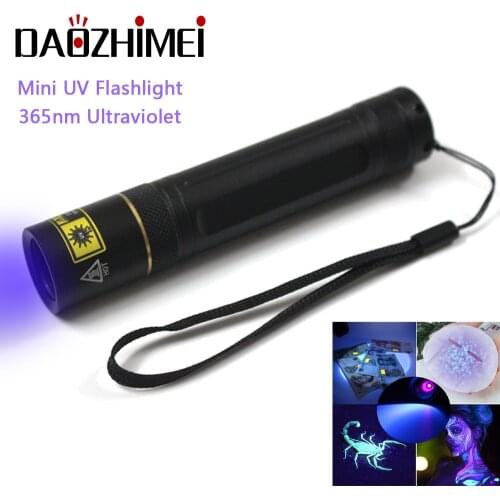 365nm UV Led Flashlight Ultra Violets Ultraviolet 18650 Flashlight Invisible Torch for Pet Stains Hunting Marker Check