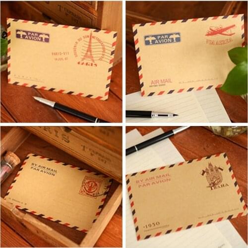 Vintage Style Brown Kraft Air Mail Envelopes,Brown Paper Envelope,Invitation envelopes 11x16.2cm 50pcs/lot