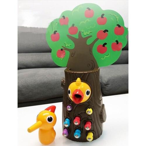 Woodpecker Catches Insects andFeeds Birds, Magnetic Caterpillars, Children’s Gft Games, Puzzles, Early education,Play toys