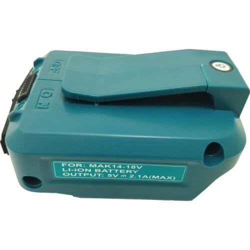 USB Charger Adapter Converter For Makita 14.4-18V ADP05 BL1815 BL1830 BL1840 Li-ion Battery With LED Work Light