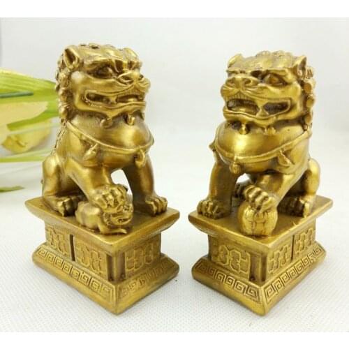 Long Yi likes double 2016 bronze lion lion ornaments Zodiac cattle transport to help transport 1070040 mascots