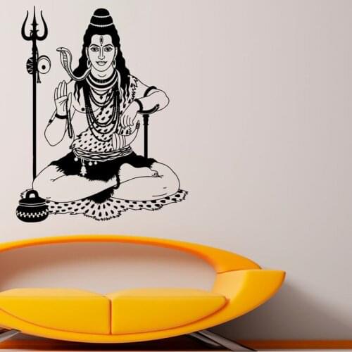 ZOOYOO Shiva Indian Religion Vinyl Art Wall Stickers Home Decor Removable Adhesive Wall Decal Sticker For Living Room