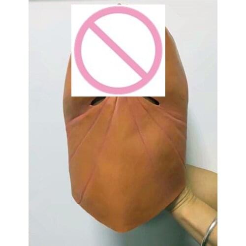 Realistic Dick Head Mask Latex Penis Helmet Costume Cosplay Funny Prop Fancy Party Make Up Horror Party Penis Mask 1pc