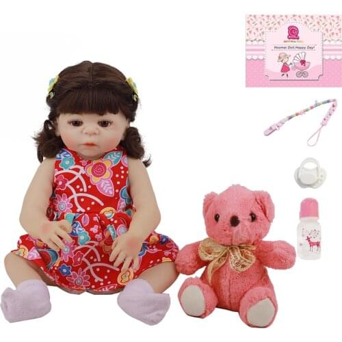 48 CM Newest Fashion Baby Doll Toy 18 Inch Full Silicone Body Fantasy Bebe Reborn Realista Wholesale Kids Childrens Day Gifts
