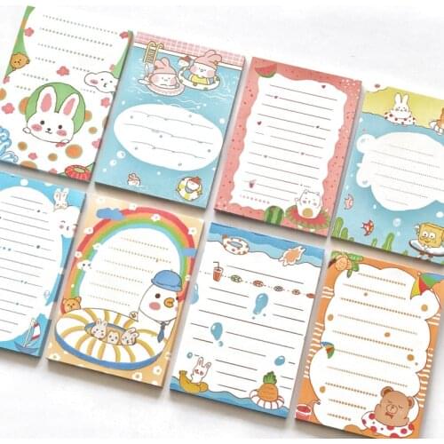 50 Sheets Korean Cute Animal Notes Cartoon Tearable Note Book Memo Note Paper Memo Pads Stationery School Supplies