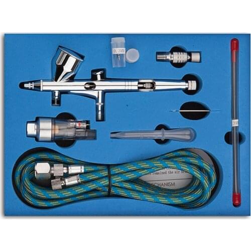 Dual Action Feed Airbrush Gravity Air Brush Spray Gun Kit For Makeup Nail Art Design Craft Tattoo Cake Decorating 0.2 0.3 0.5mm