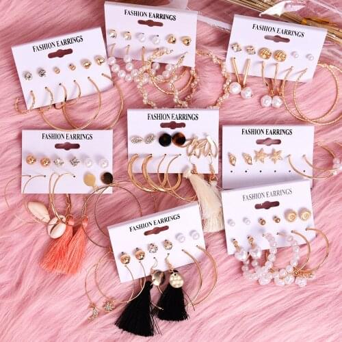 2020 Tassel Acrylic Earrings For Women Bohemian Earrings Set Big Geometric Drop Earring Brincos Female DIY Fashion Jewelry