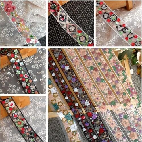 Beaded Sequins Mesh Embroidery Lace Accessories Handmade DIY Decorative Lace Clothes Jewelry Sewing Accessories
