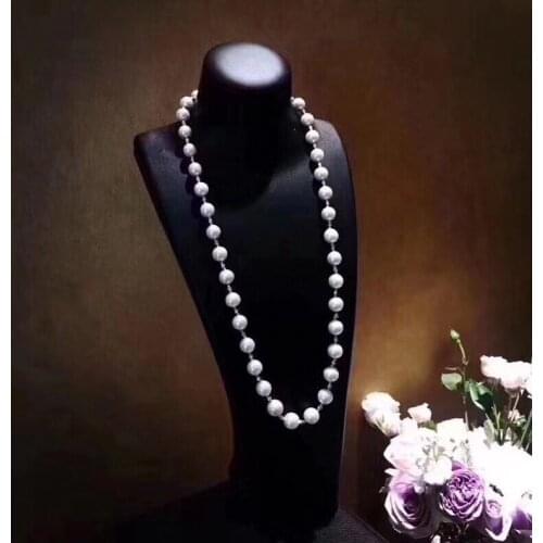 D1024 Pearl Necklace Fine Jewelry Almost Round 9-10mm Nature Fresh Water White Pearl Necklaces for Women Presents