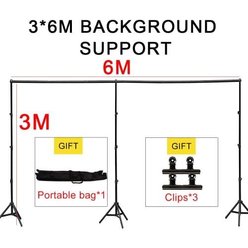 GSKAIWEN Photographic Studio Backdrop Support Stand Holder 3Mx4M/10ft x 20ft Kit With Portable Carring Bag
