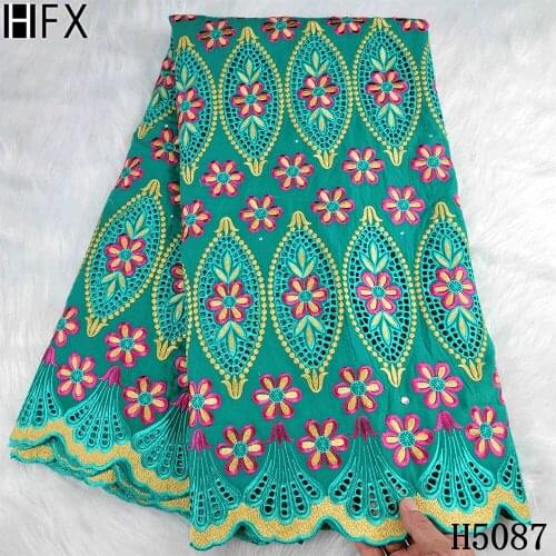 HFX Newest Swiss voile Lace Fabric 100% Cotton Fabric Swiss Voile In Switzerland 5 yards For Dubai Lace X5087