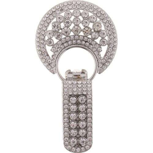 Crystal Beads Rhinestone Duck-mouth Duckbill Buckle Embellishments for Jacket Coat Shawl Silver