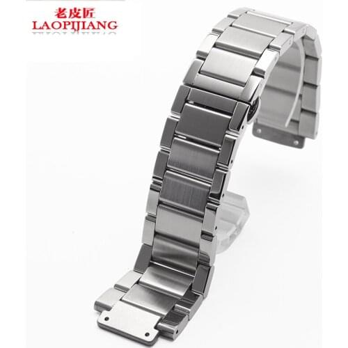 Liaopijiang Solid stainless steel bracelet substitute 27*19mm steel strip convex mouth male butterfly color watch strap