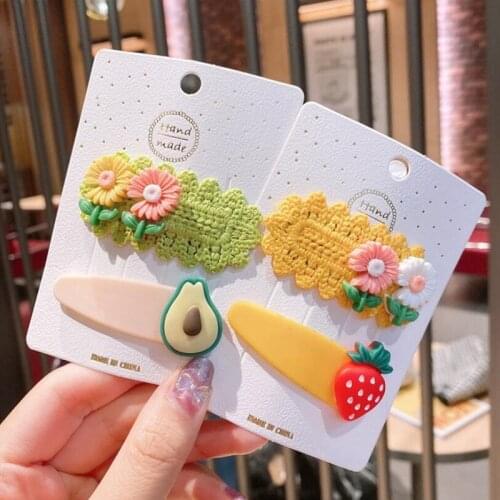 Fashion 8pcs/Set Flower Silicone Rubber Hair Clips For Girls Girl Hair Accessories Fruit Hairpin Kids Soft Barrettes