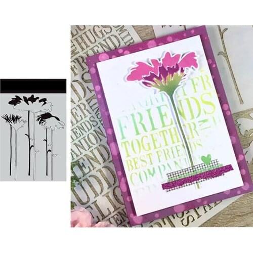 2021 NEW Small Stencil Tall Flowers for DIY Scrapbooking Album Stamp Make Paper Card Embossing New Die Cut Embossing Christmas