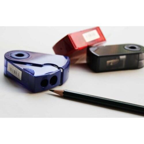 New Faber Castell Mini Sleeve Pencil Sharpener Double Hole with Container Blacklead & Color Pencils Students Stationery