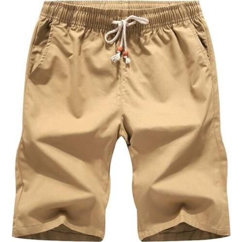 Casual Shorts Men Plus Size Summer Shorts Solid Color Linen Drawstring Fifth Pants
