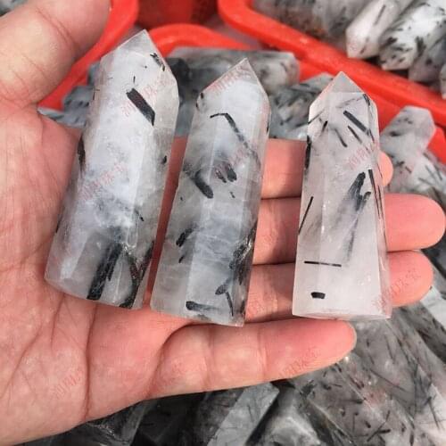 Natural Black Tourmaline Stone Point Quartz Crystal Wand Healing Reiki Spiritual Crystals Obelisk Tower Energy Points