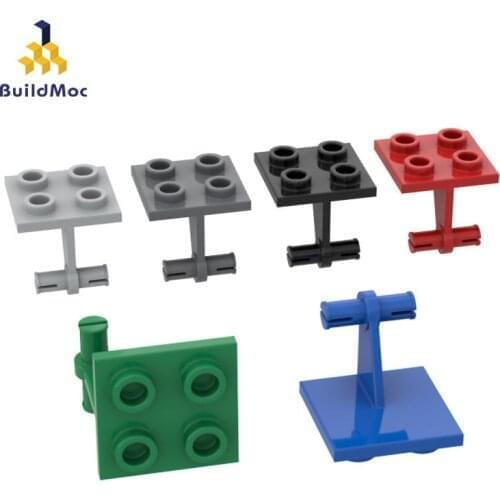 BuildMOC Assembles Particles 4870 2x2 aircraft front twin shafts Building Blocks Parts DIY LOGO Educational gift Toys