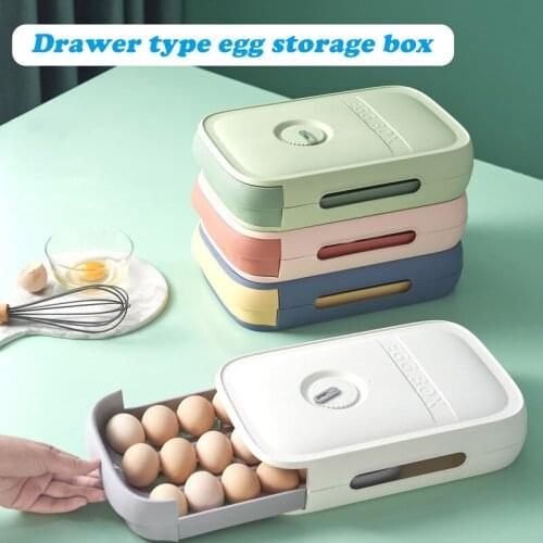 Hot Sale Egg Fresh Box Drawer Type Egg Storage Box for Refrigerator Fresh Keeping Box Household Food Storage Container Kitchen
