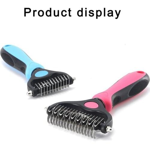 Pets Fur Knot Cutter Dog Grooming Shedding Tools Pet Cat Hair Removal Comb Brush Double sided Pet Products Suppliers