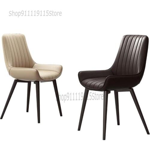Modern Simple Dining Chair Nordic Family Sofa Chair Dining Room Back Stool Dining Table Light Luxury Leather Small Family Chair