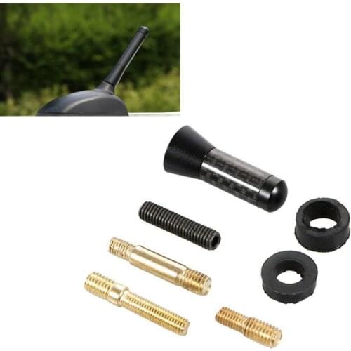 3.5cm Car Modified Metal Antenna Carbon Fiber Universal Line 1.4" Short Thick Antenna AM / FM Radio Antenna With Screw
