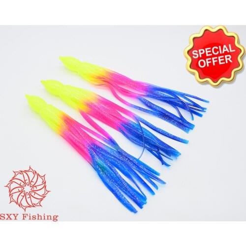 SXY FISHING 6 Inch Octopus & Squid Seawater Fishing Bait Trolling Bait Bionics Squid Lure Bionics Octopus Bait Multiple colors 2
