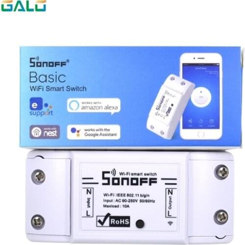 Sonoff Smart WiFi Switch Basic Wireless Home Automation Relay Module Domotica DIY Timer Remote Controller Work with Alexa