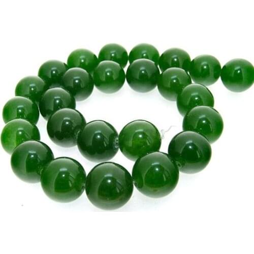 Unique Pearls jewellery Store Oliven Jade 16mm Round Gemstone Beads one Full Strand 15'' LC3-314
