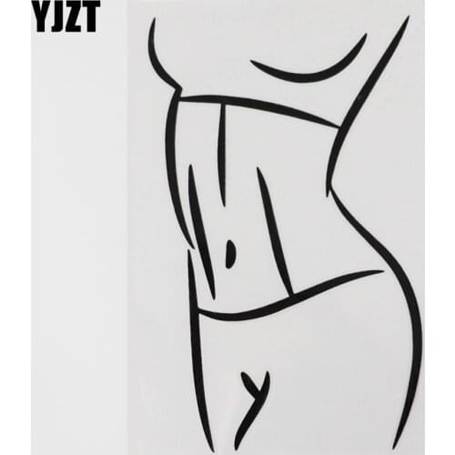 YJZT 10.4CMX16.5CM Flat Belly Yoga Healthy Life Woman Decal Vinyl Car Sticker Black/Silver 8A-0981