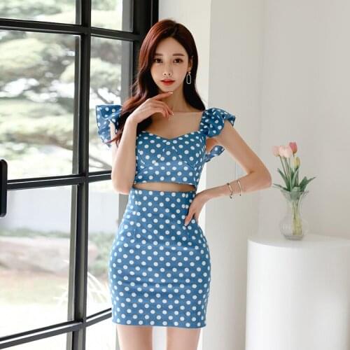 Summer Polka Dots Print Hollow Out Waist Sexy Sheath Mini Dress Female New Womemn Elegant Cotton Ruffles Bodycon Dresses