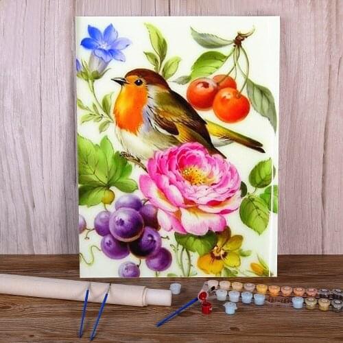 Bird Animal Painting By Numbers Set Oil Paints 40*50 Canvas Pictures Wall Decoration Kids Handiwork Drawing