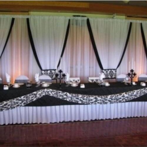 10ft(H) * 20ft(W) White&Black Wedding Backdrop wedding Stage curtain wedding decoration