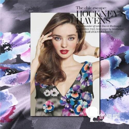 114 cm printed silk fabric for dress 12 mm crepe de chine silk fabric summer breathable dress fabric wholesale silk cloth