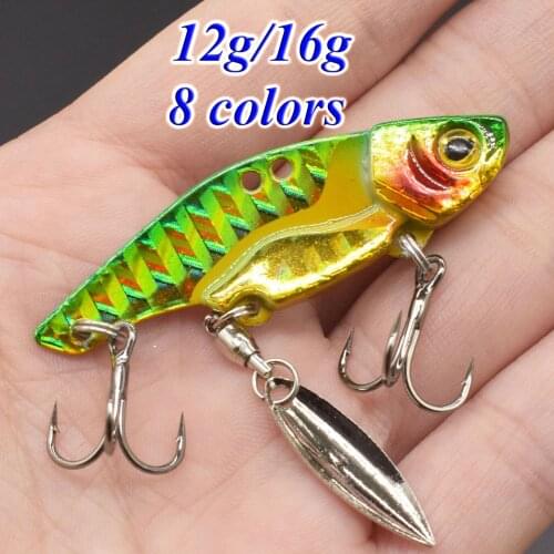 12g/16g VIB Sequins Spinner Fishing Lures Sinking Bass Bait Artificial Hard Fish Lures Saltwater Fishing Tackle