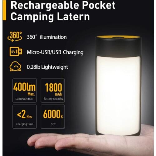 2 Pack Outdoor Waterproof 5 Lighting Modes Portable Rechargeable LED Camping Lantern Lamp Lights for Emergency, fishing, hiking