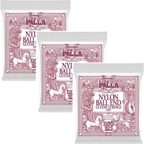 3 Sets EniBall Ernesto Palla Black Clear Silver Nylon Classical Guitar Strings