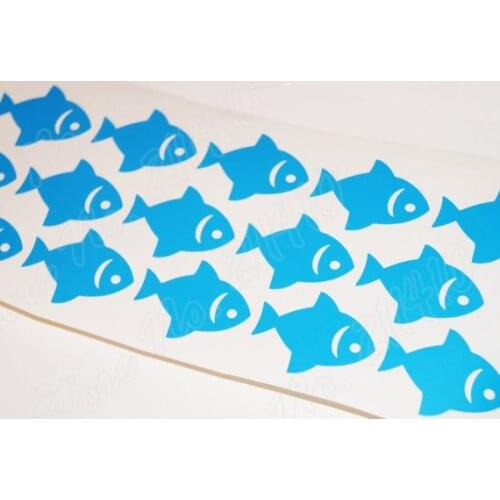 48 Fish Sticker Decal Invitation Seals Envelope Seal Under the sea Kids Party Decor Window Decal Removable vinyl Wall Decal B266