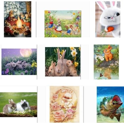Diamond painting full drill, landscape, diy ,5d, rabbit,diamond embroidery animal,diamond mosaic painting NEW