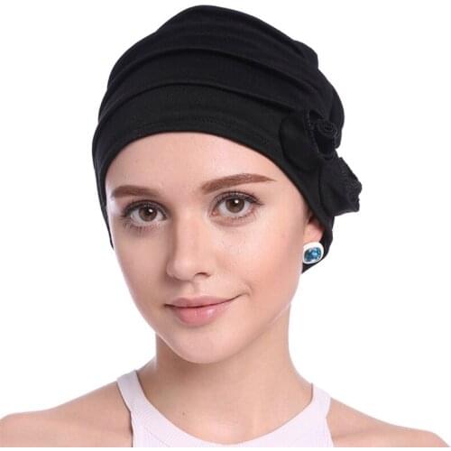 Women Ruffle Chemo Turban Headband Scarf Beanie Hat for Cancer Patient
