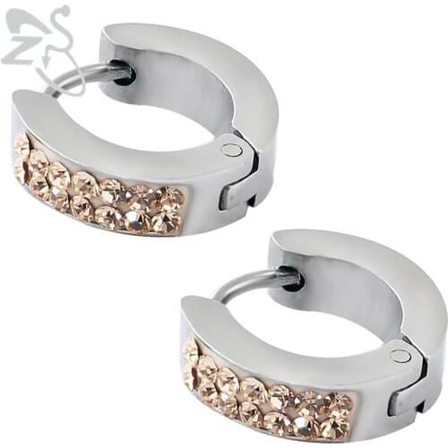 Exquisite Beautiful Hinged Hoop Earrings For Women Men Bling Crystal Ear Piercing Earrings High Polish Ear Hoop Piercing Jewelry