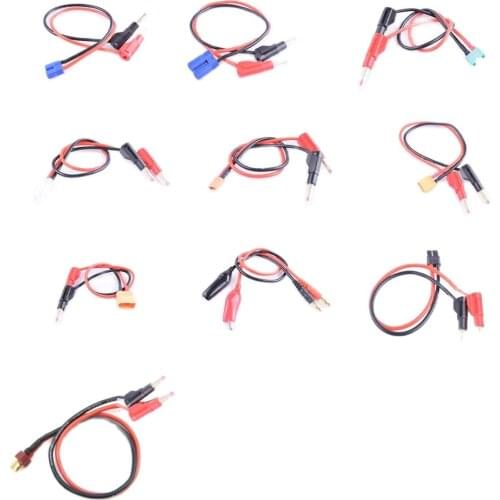 RC charger cable Gold plated Stackable 4mm Male Banana Connector to XT30 X60 XT90 Deans Tamiya MPX EC5 male Adapter cable wire