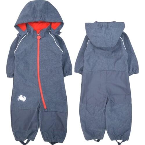 Soft shell baby jumpsuit boy girl Siamese romper jumpsuit warm waterproof kids jumpsuit