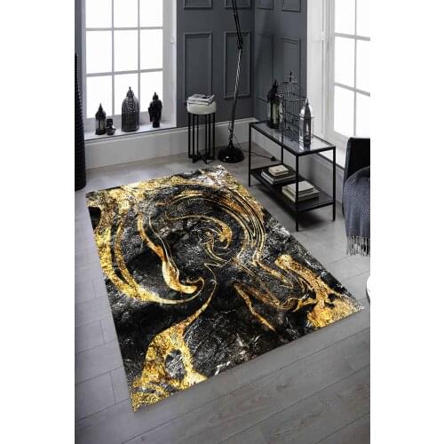 Golden Tumbled Pattern Digital Printed Living Room Carpet