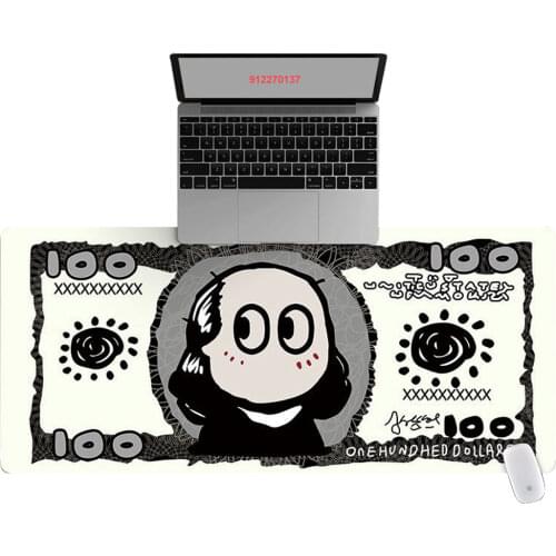 90x40cm Large HD Cartoon Funny banknotes Pattern Office Computer Desk Mat Laptop Cushion Desk Non-slip Mat Gamer Mousepad Mat