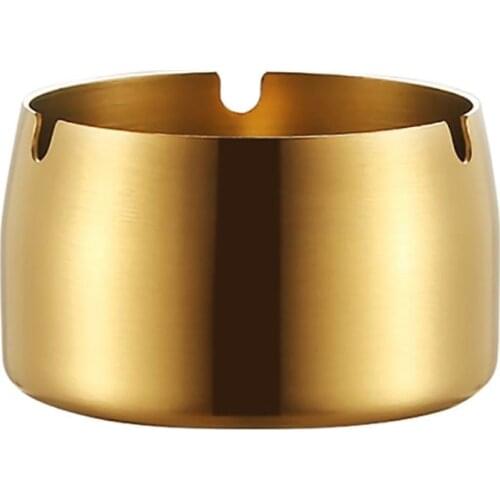 Round Durable Protable Ash Tray Stainless Steel High Temperature Resistant Coverless Ashtrays Tobacco Bowl Desktop Ash Holder